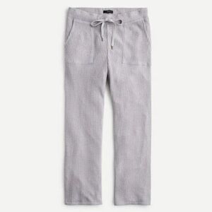 J.‎ Crew - Women's Draw String Supercozy Waffle Wide-Leg Pant - Sz Small - Gray